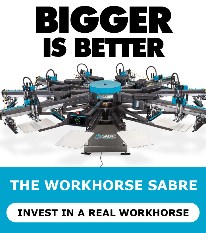 WORKHORSE SABRE AUTOMATIC SCREEN PRINTING MACHINE FACTORY